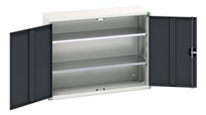 verso wall / shelf cupboard with 2 shelves. WxDxH: 1050x350x800mm. RAL 7035/5010 or selected Bott Verso Basic Tool Cupboards Cupboard with shelves